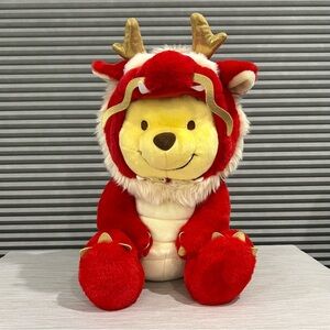 Disney Japan 2024 Year of Dragon Red Winnie-the-Pooh Plush Size M